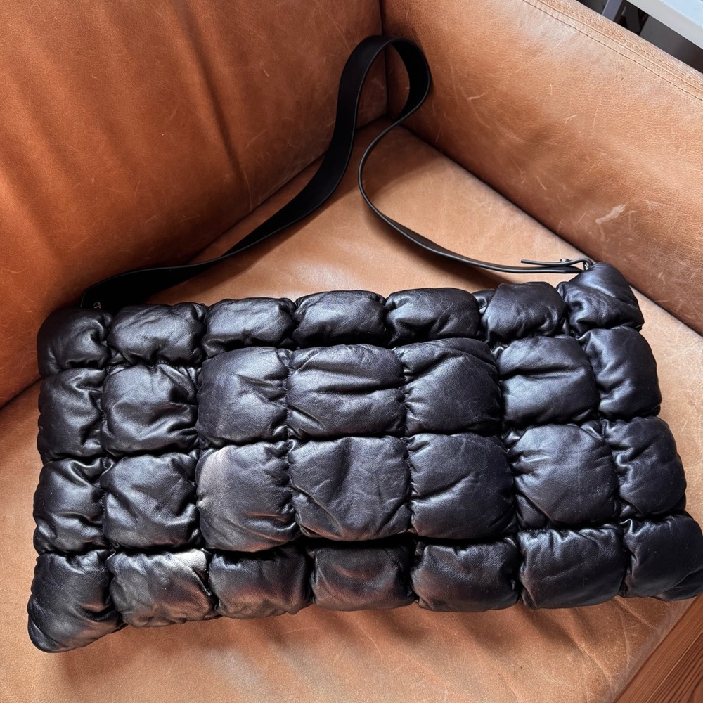 COS Black Quilted Puffer Shoulder Clutch - Picture 4 of 13